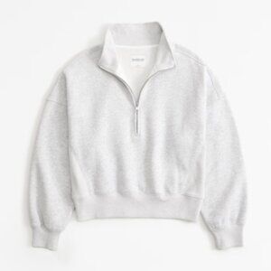 ABERCROMBIE Essential Sunday Half-Zip light grey